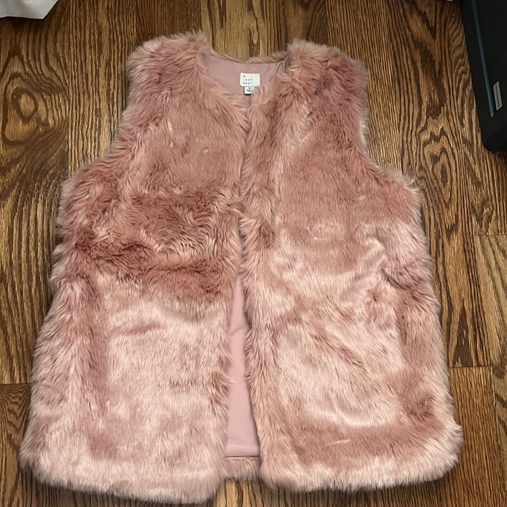 Pink faux fur vest